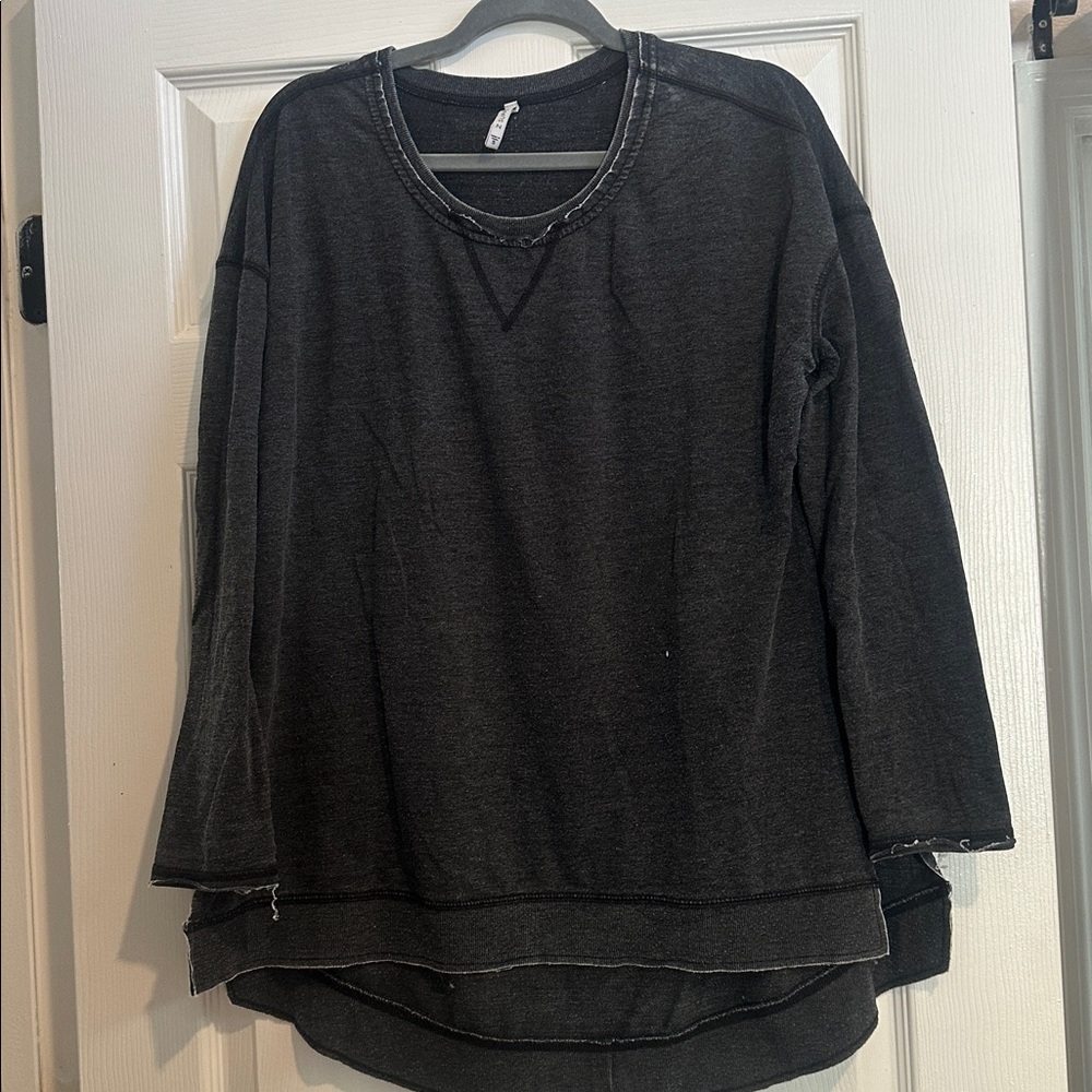 Z Supply Charcoal Heathered Knit Top